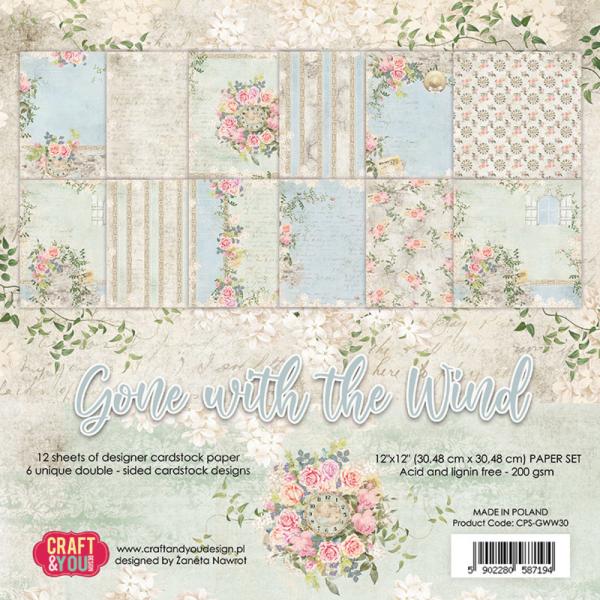 Craft & You Design - Designpapier "Gone With The Wind" Paper Pad 12x12 Inch - 12 Bogen