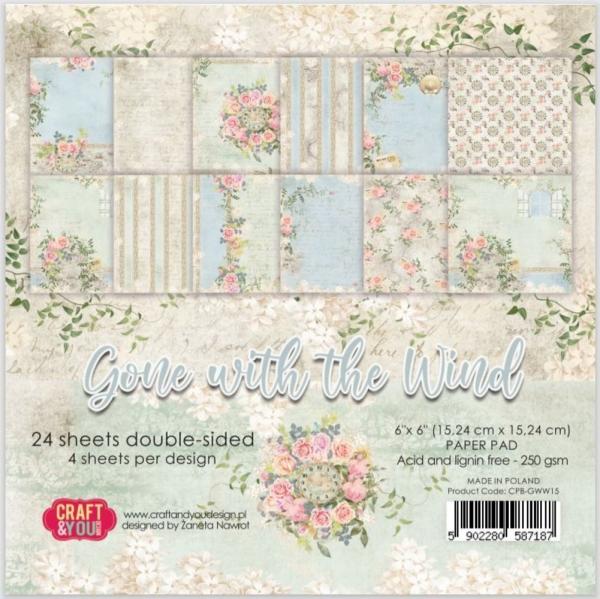 Craft & You Design - Designpapier "Gone With The Wind" Paper Pad 6x6 Inch - 24 Bogen