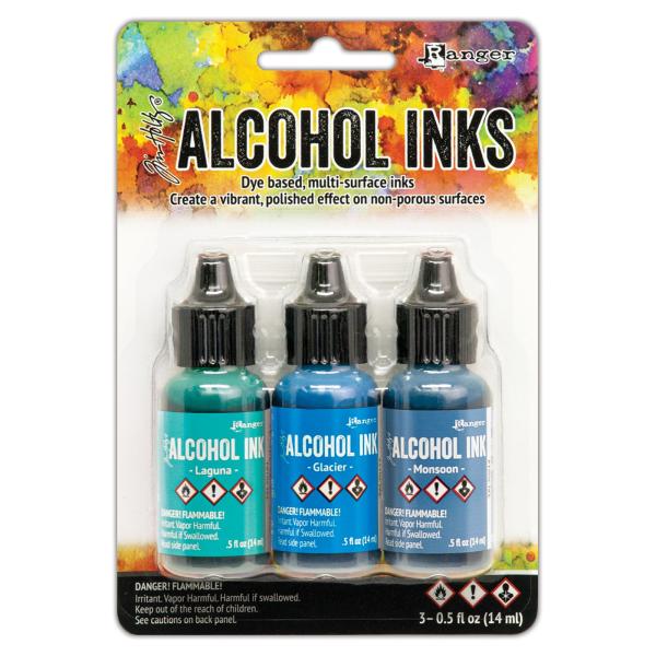 Ranger - Tim Holtz Alkoholtinte "Laguna, Glacier & Monsoon" Alcohol Ink 3x14ml