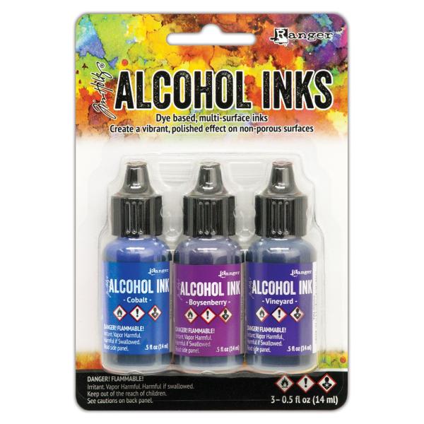 Ranger - Tim Holtz Alkoholtinte "Cobald, Boysenberry & Vineyard" Alcohol Ink 3x14ml