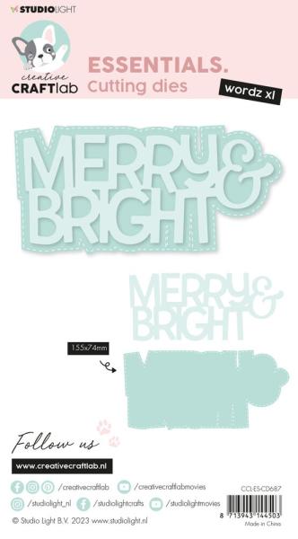 Creative Craft Lab - Studio Light - Stanzschablone "Wordz XL Merry and Bright " Dies