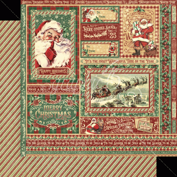 Graphic 45 - Designpapier "Letters to Santa" Collection Pack 8x8 Inch - 24 Bogen