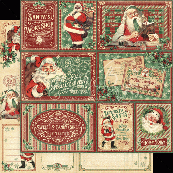 Graphic 45 - Designpapier "Letter to Santa" Collection Pack 12x12 Inch - 16 Bogen