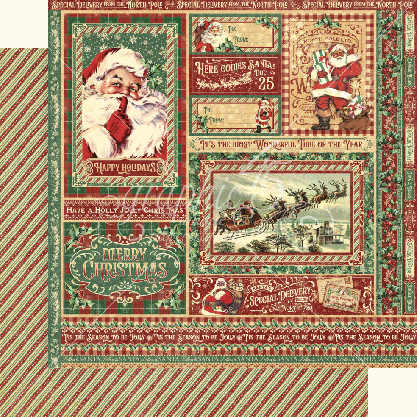 Graphic 45 - Designpapier "Letter to Santa" Collection Pack 12x12 Inch - 16 Bogen