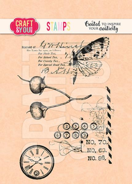 Craft & You Design - Stempelset "Blooming Grunge" Clear Stamps