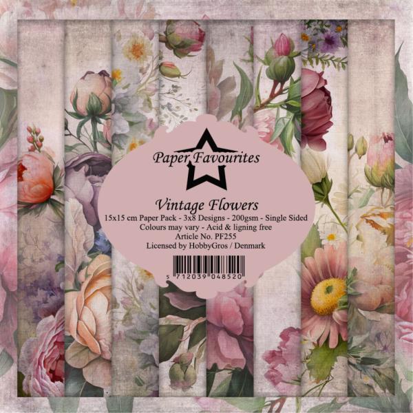 Paper Favourites - Designpapier "Vintage Flowers" Paper Pack 6x6 Inch - 24 Bogen