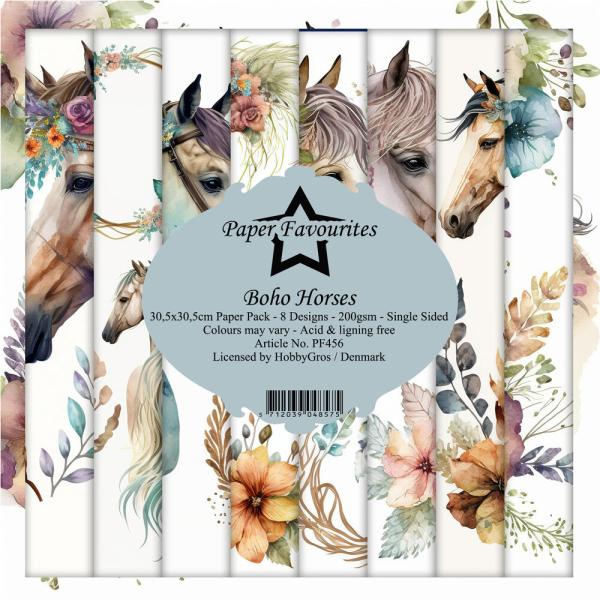 Paper Favourites - Designpapier "Boho Horses" Paper Pack 12x12 Inch 8 Bogen