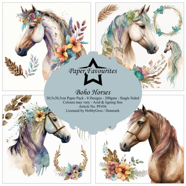 Paper Favourites - Designpapier "Boho Horses" Paper Pack 12x12 Inch 8 Bogen