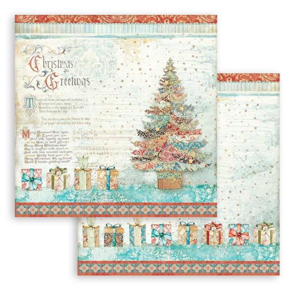 Stamperia - Designpapier "Christmas Greetings" Paper Pack 12x12 Inch - 10 Bogen