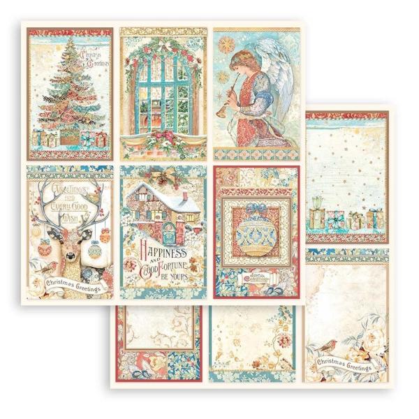 Stamperia - Designpapier "Christmas Greetings" Paper Pack 12x12 Inch - 10 Bogen