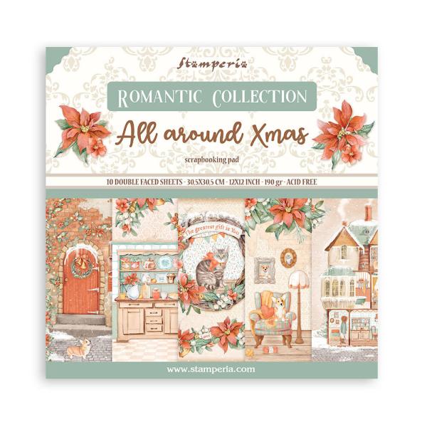 Stamperia - Designpapier "All Around Christmas" Paper Pack 12x12 Inch - 10 Bogen