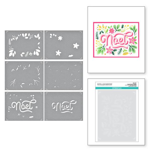 Spellbinders - Schablone "Noel Foliage" Layered Stencil