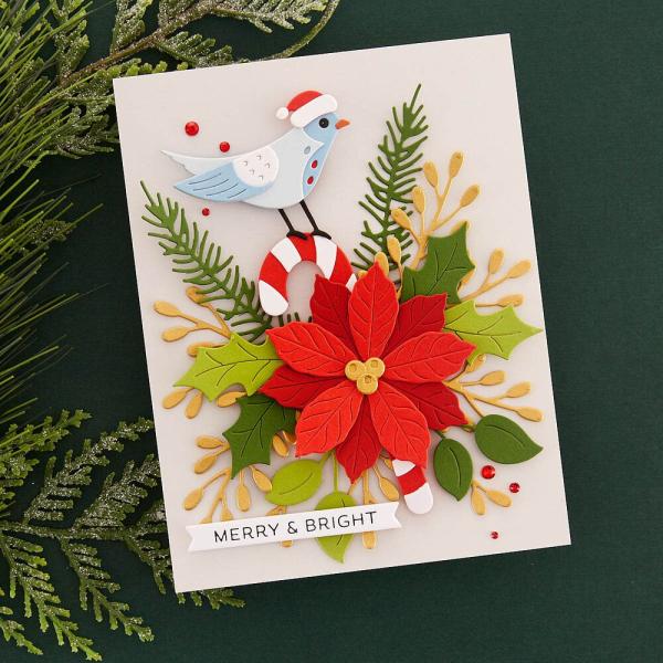 Spellbinders - Stanzschablone "Christmas Bird Poinsettia" Dies