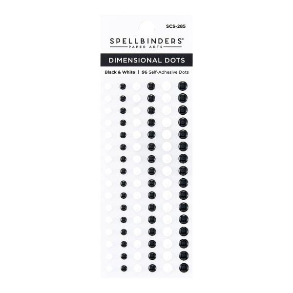 Spellbinders - Schmucksteine "Black & White" Enamel Dots 96 Stück