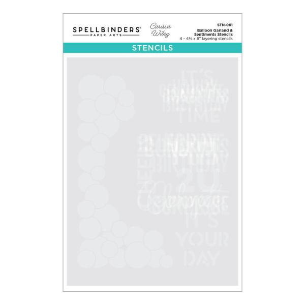 Spellbinders - Schablone "Balloon Garland & Sentiments" Stencil