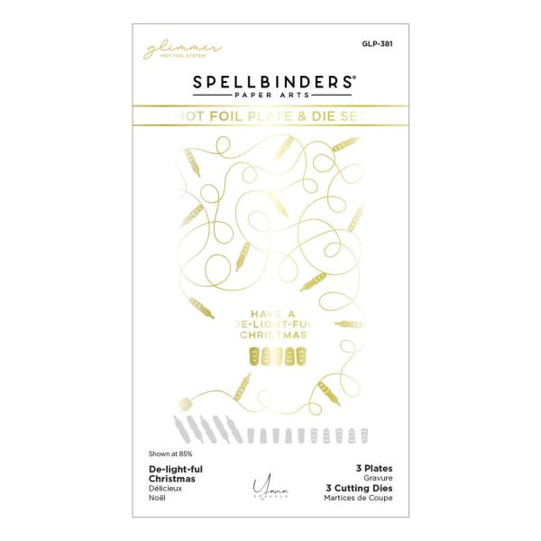 Spellbinders - Glimmer Hot Foil Plate & Dies "De-light-ful Christmas"