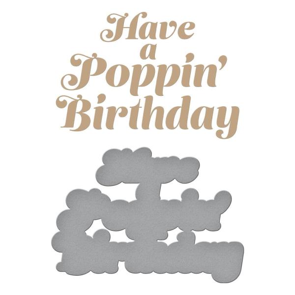 Spellbinders - Glimmer Hot Foil Plate & Dies "Glimmering Poppin' Birthday"