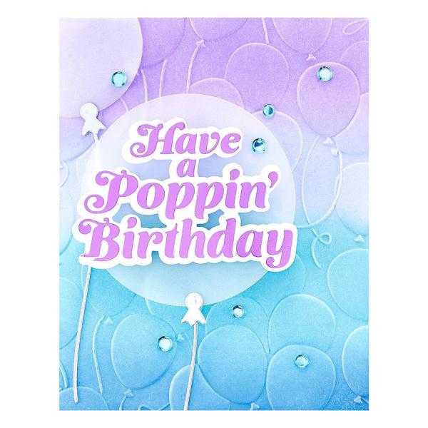 Spellbinders - Glimmer Hot Foil Plate & Dies "Glimmering Poppin' Birthday"