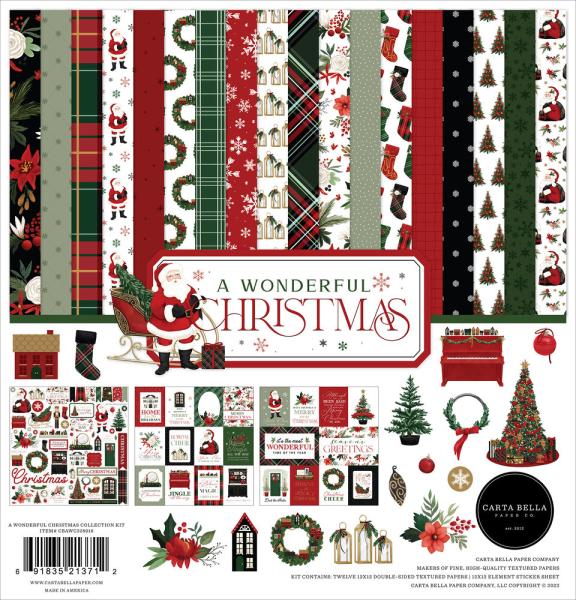 Carta Bella - Designpapier "A Wonderful Christmas" Collection Kit 12x12 Inch - 12 Bogen  