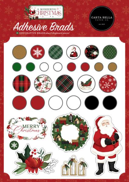 Carta Bella - Adhesive Brads "A Wonderful Christmas"