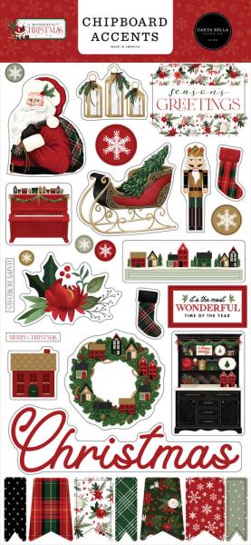 Carta Bella - Chipboard Sticker 6x13 Inch "A Wonderful Christmas "