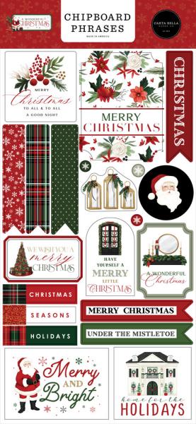 Carta Bella - Chipboard Sticker 6x13 Inch "A Wonderful Christmas"