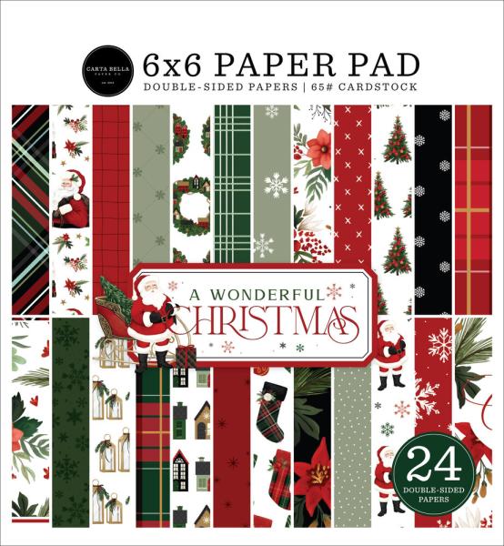 Carta Bella - Designpapier "A Wonderful Christmas" Paper Pad 6x6 Inch - 24 Bogen