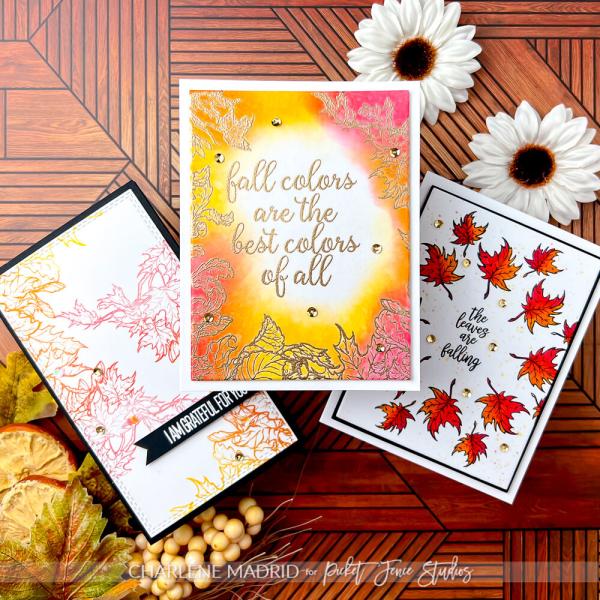 Picket Fence Studios - Stempelset "Follow the Leaves Rectangle Wreath" Clear stamps