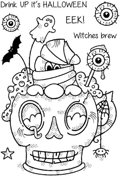 Woodware - Stempelset "Spooky Cup" Clear Stamps Design by Francoise Read