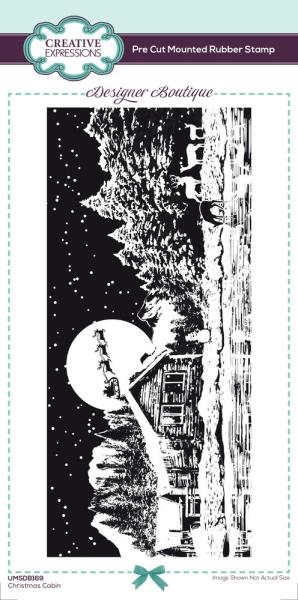 Creative Expressions - Gummistempel "Christmas Cabin" Rubber Stamp