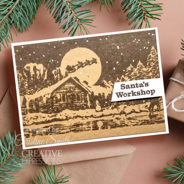 Creative Expressions - Gummistempel "Christmas Cabin" Rubber Stamp