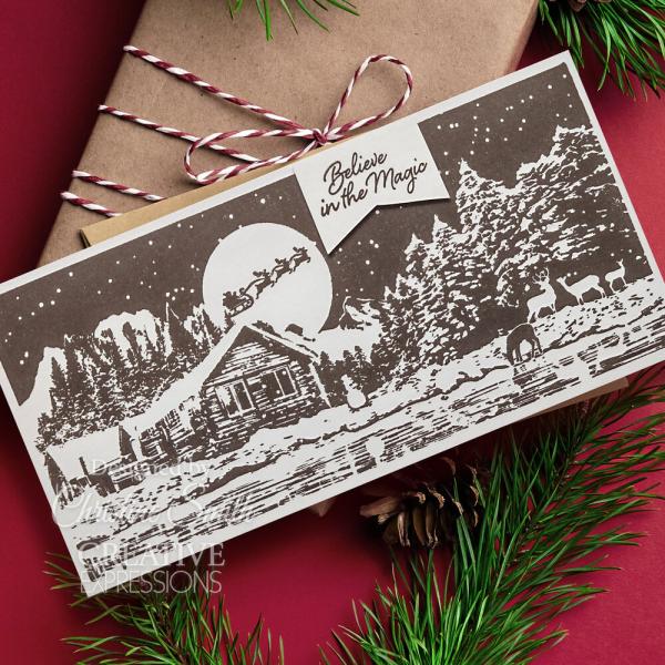 Creative Expressions - Gummistempel "Christmas Cabin" Rubber Stamp