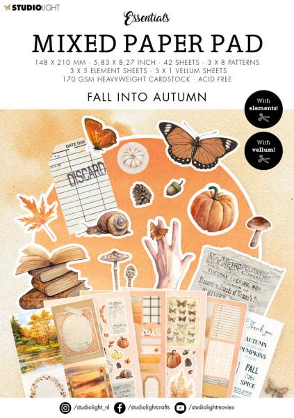 Studio Light - Designpapier A5 "Fall Into Autumn" Mixed Paper Pad - 42 Bogen 