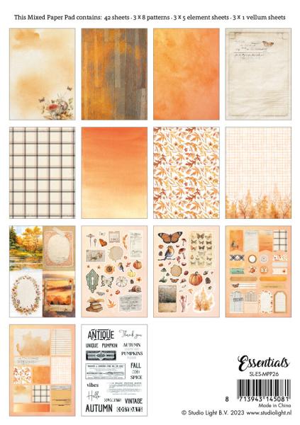 Studio Light - Designpapier A5 "Fall Into Autumn" Mixed Paper Pad - 42 Bogen 