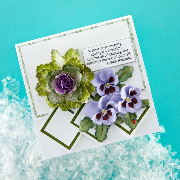 Spellbinders - Stempelset & Stanzschablone "Ornamental Cabbage & Kale" Clear Stamps & Dies