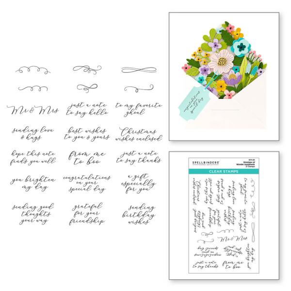 Spellbinders - Stempelset "Envelope of Wonder Sentiments" Clear Stamps