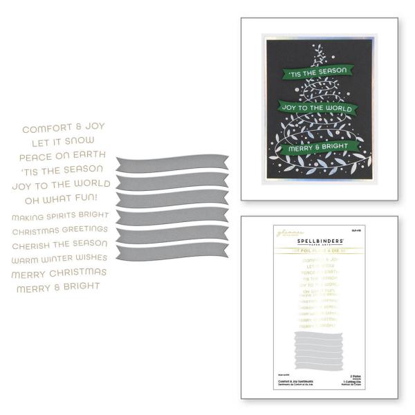 Spellbinders - Glimmer Hot Foil Plate & Dies "Comfort & Joy Sentiments"