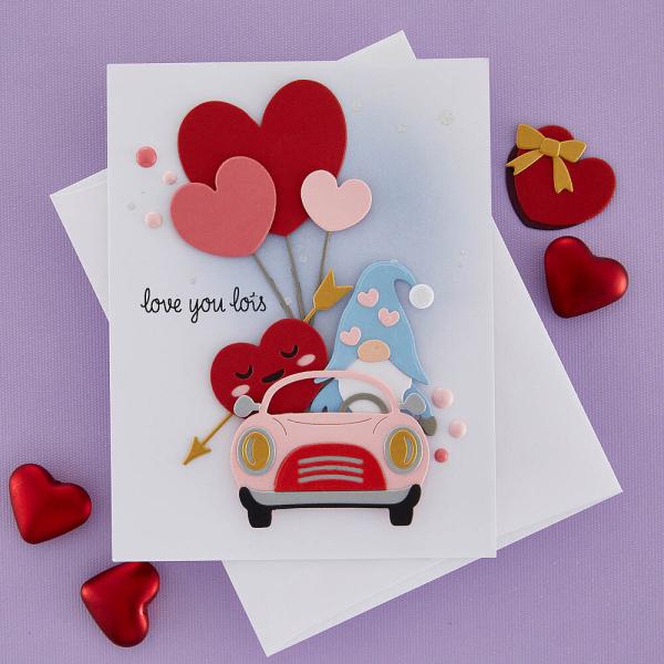 Spellbinders - Stanzschablone "Gnome Drive Hearts for You" Dies