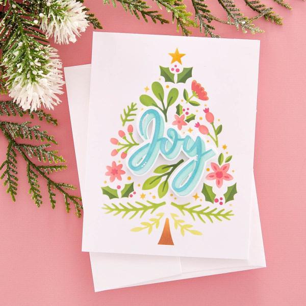 Spellbinders - Schablone & Stanzschablone "Layered Joy Tree" Stencil & Dies