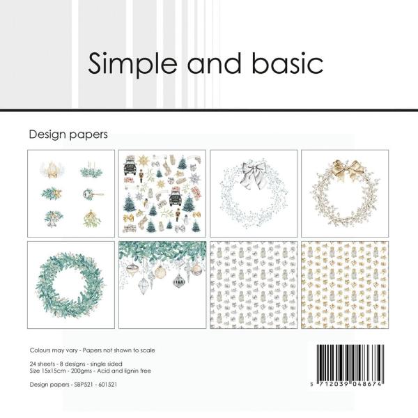 Simple and Basic - Designpapier "Elegant Christmas" Paper Pack 6x6 Inch - 24 Bogen 