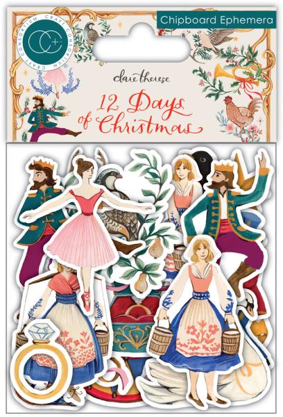 Craft Consortium - Stanzteile "12 Days of Christmas" Chipboard Ephemera