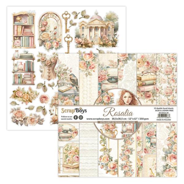 ScrapBoys - Designpapier "Rosalia" Paper Pack 12x12 Inch - 12 Bogen