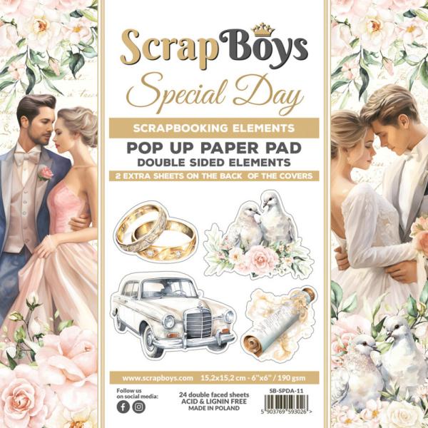 ScrapBoys - Stanzteile "Special Day" Pop Up Paper Pack 6x6 Inch - 24 Bogen