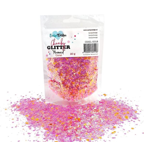 Carlijn Design - Glitzermischung "Mermaid Coral" Chunky Glitter 20g