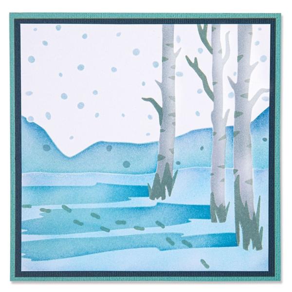 Sizzix - Schablone "Winter Scene" Layered Stencil Design by Olivia Rose