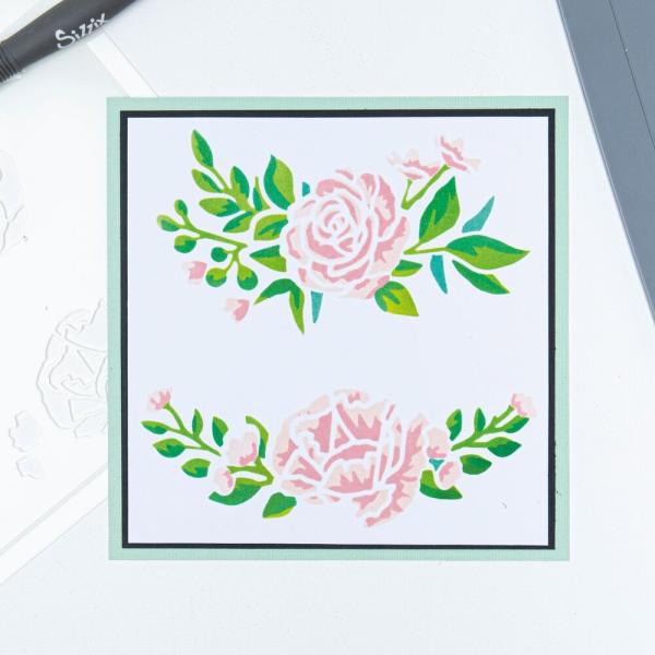 Sizzix - Schablone "Floral Borders" Layered Stencil Design by Olivia Rose