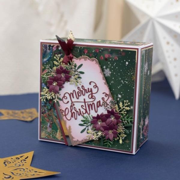 Crafters Companion - Stanzschablone "Merry Christmas Foliage and Tag" Dies