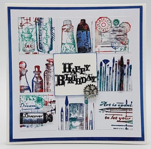 IndigoBlu - Gummistempel Set "Art Studio" A5 Rubber Stamp