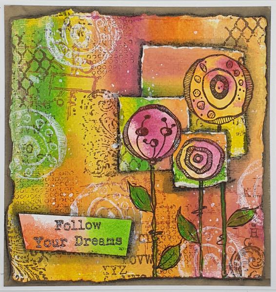 IndigoBlu - Gummistempel Set "Circle Flowers by Asia" A6 Rubber Stamp