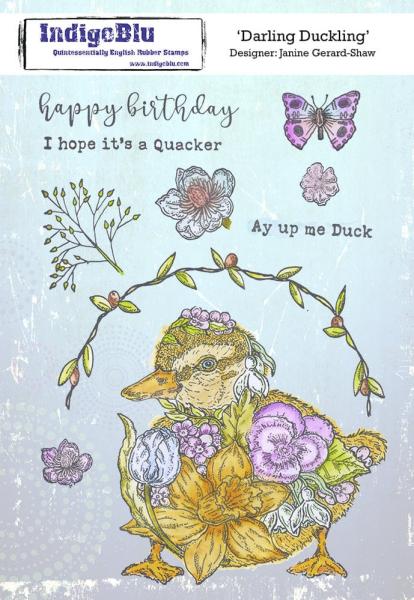 IndigoBlu - Gummistempel Set "Darling Duckling" A5 Rubber Stamp